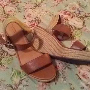 Tan leather and jute wedges 10